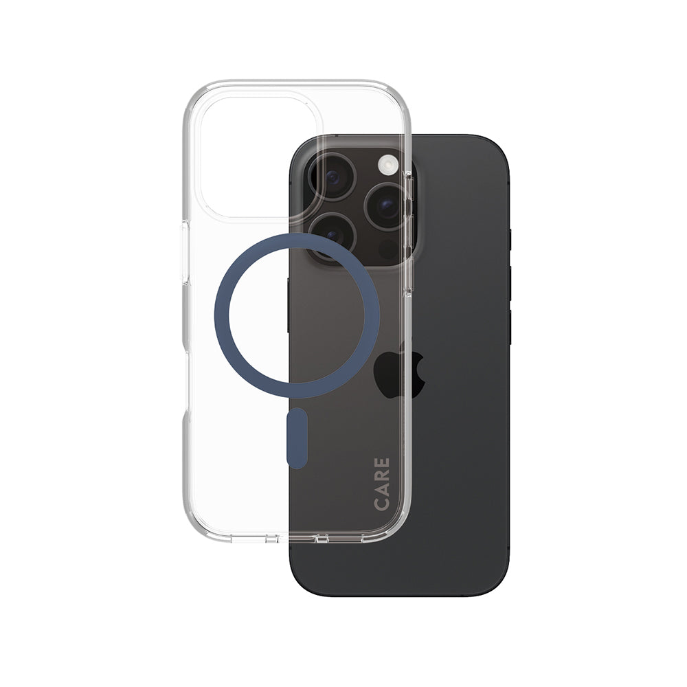 MagSafe cover til Apple iPhone 16 Pro, PanzerGlass, Care Urban Combat, Transparent Blå