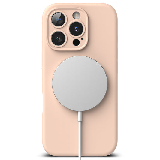 MagSafe-etui til Apple iPhone 16 Pro, Ringke, silikone, pink