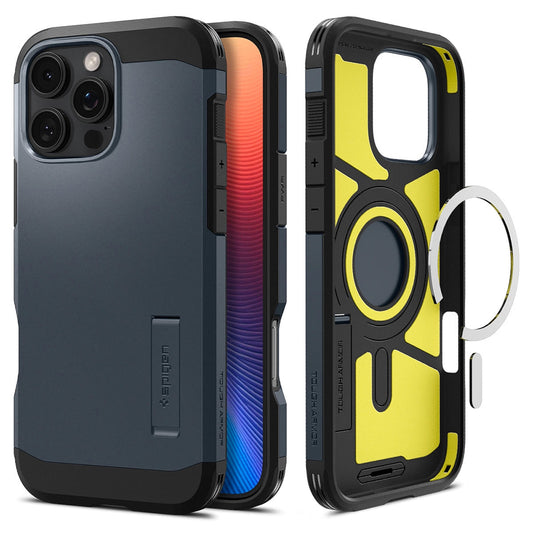 MagSafe cover til Apple iPhone 16 Pro, Spigen, Tough Armor, Blå ACS08147