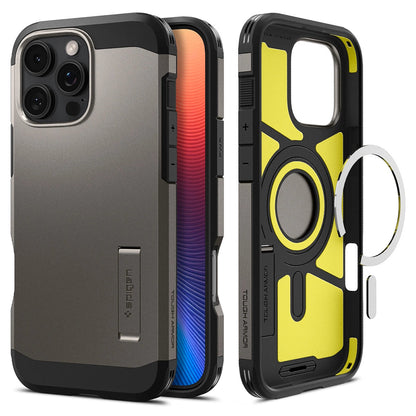 MagSafe cover til Apple iPhone 16 Pro, Spigen, Tough Armor, Grå ACS08145