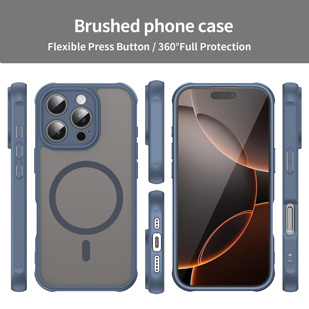 MagSafe-etui til Apple iPhone 16 Pro, Techsuit, HaloFrost II, Marineblå