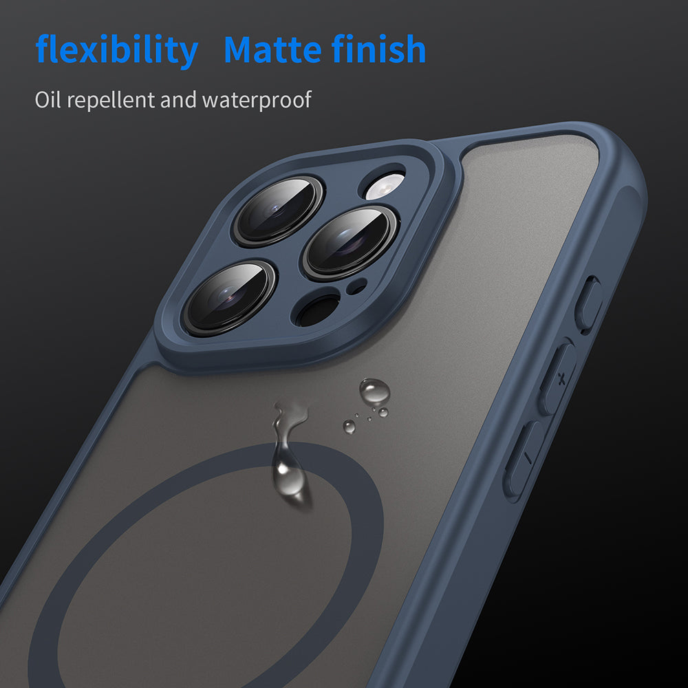 MagSafe-etui til Apple iPhone 16 Pro, Techsuit, HaloFrost II, Marineblå