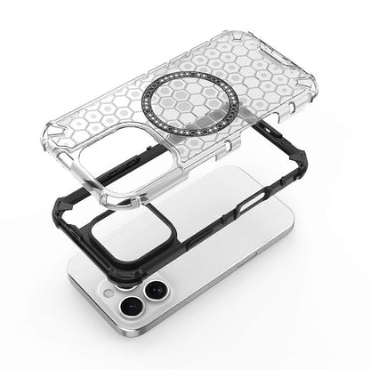 MagSafe Case for Apple iPhone 16 Pro, Techsuit, HoneyComb Shield, White