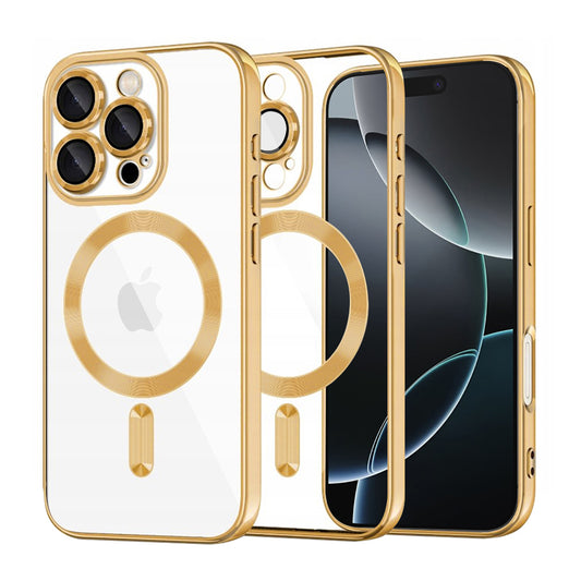 MagSafe-etui til Apple iPhone 16 Pro, Techsuit, Luxury Crystal, Guld