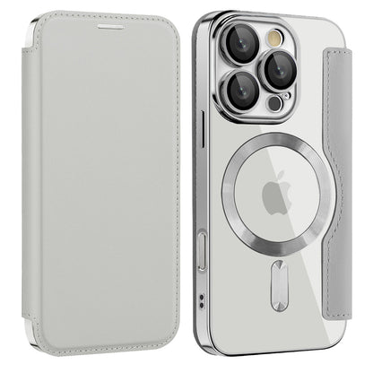 MagSafe-etui til Apple iPhone 16 Pro, Techsuit, SmartMag Book, Grå