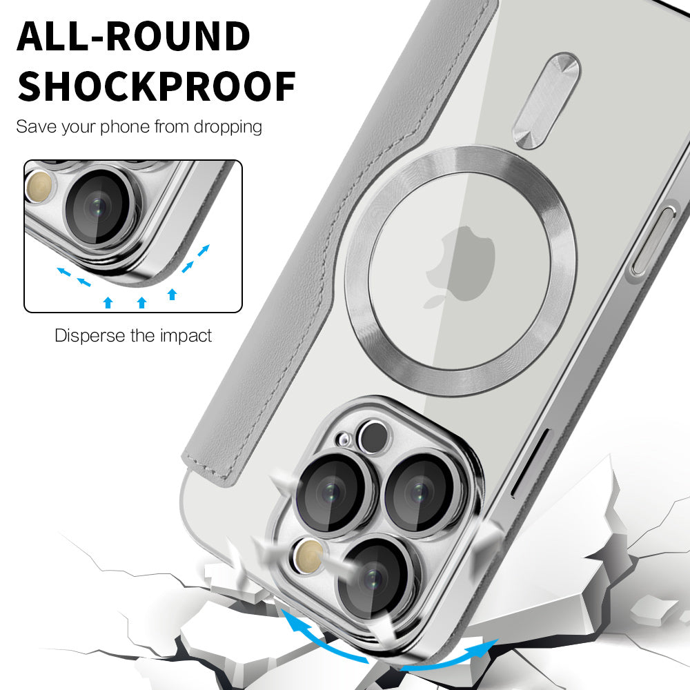 MagSafe-etui til Apple iPhone 16 Pro, Techsuit, SmartMag Book, Grå