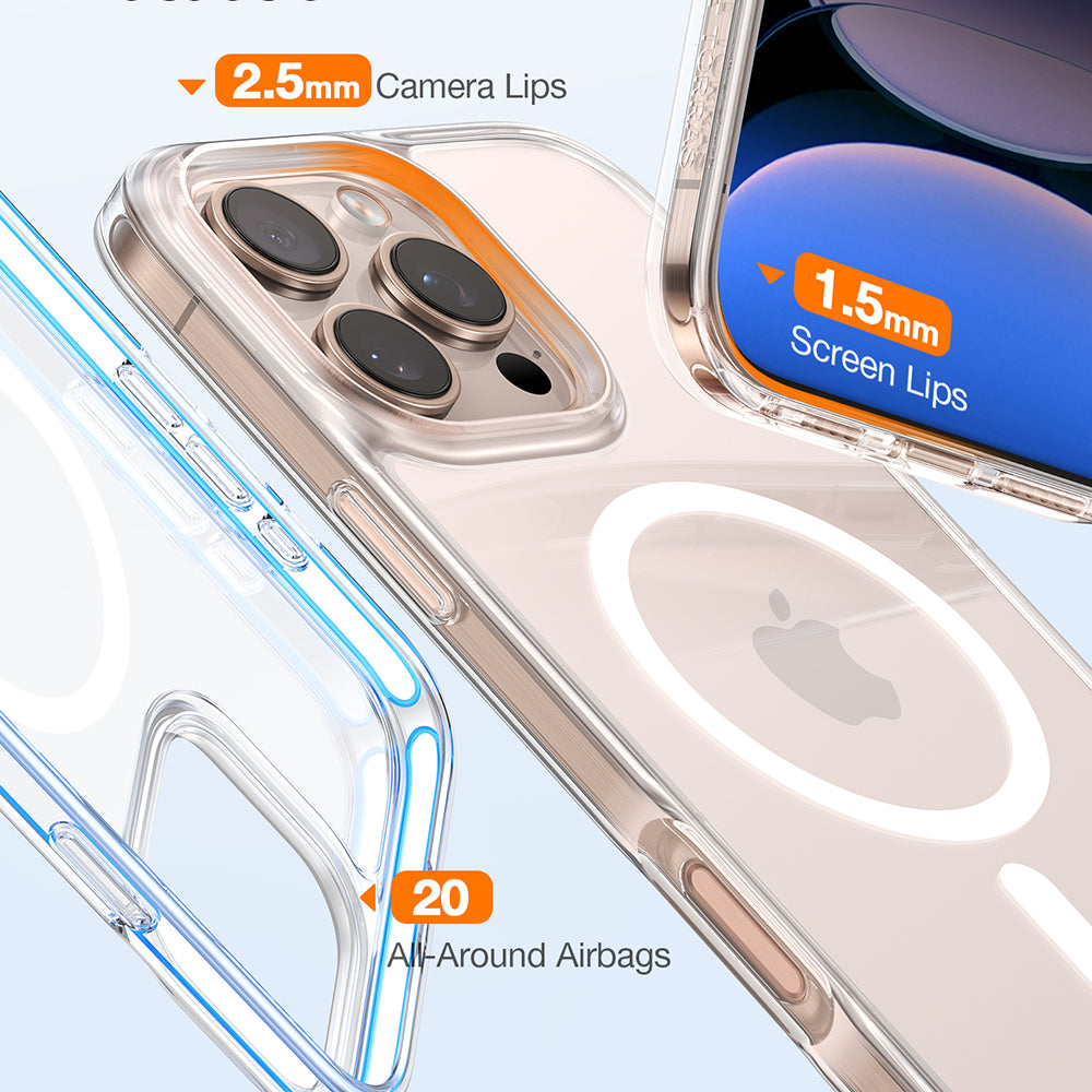 MagSafe cover til Apple iPhone 16 Pro, Torras, Diamond, Transparent
