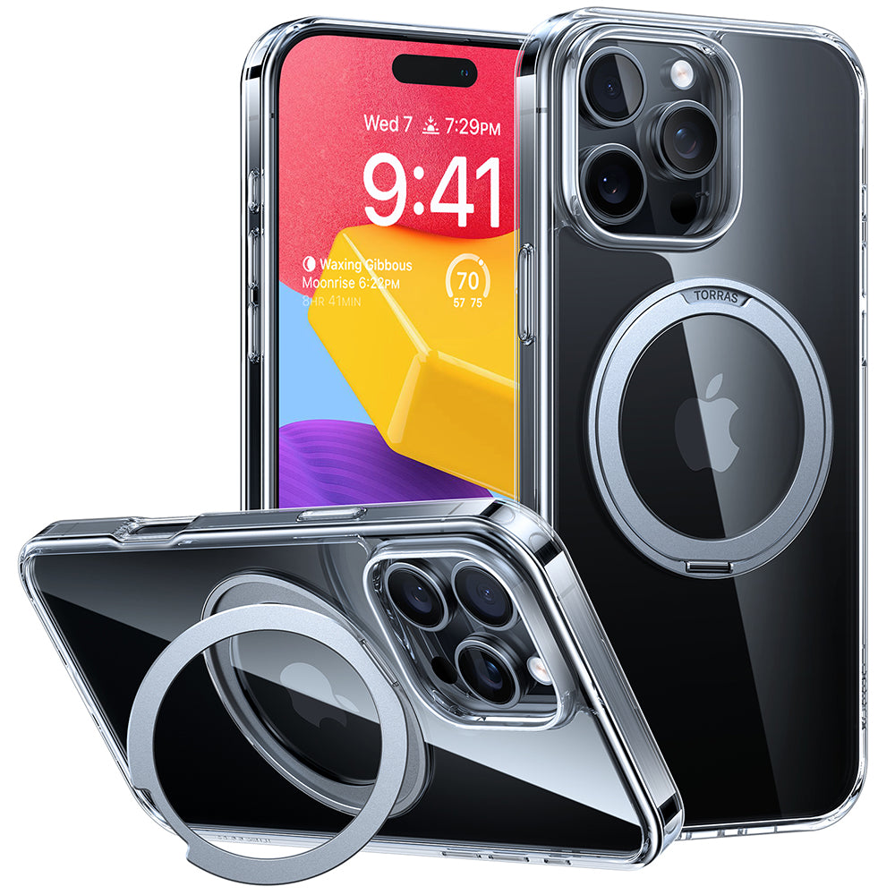 MagSafe cover til Apple iPhone 16 Pro, Torras, Ostand Pro, Transparent