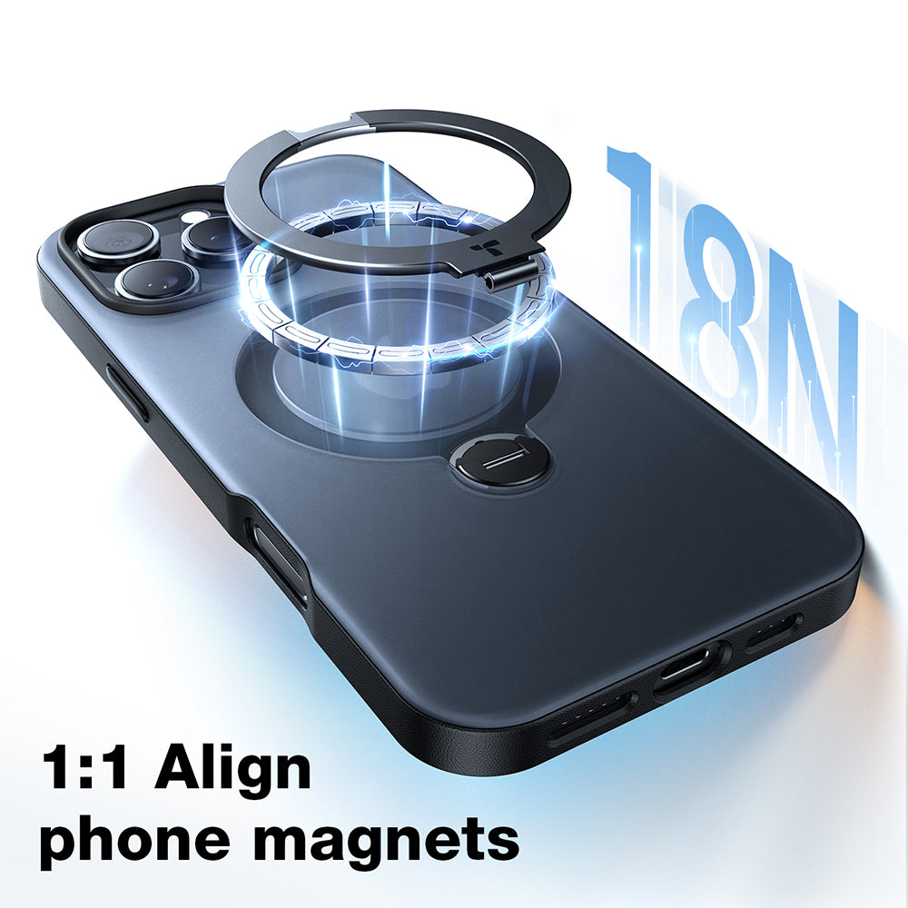 MagSafe cover til Apple iPhone 16 Pro, Torras, Ostand Spin, Gennemsigtig