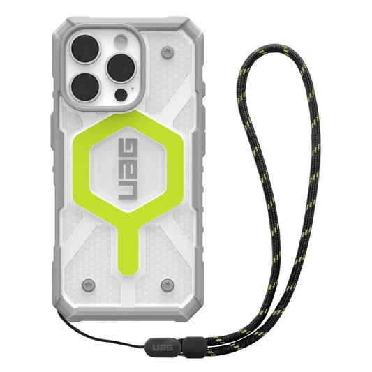 MagSafe-etui til Apple iPhone 16 Pro, Urban Armor Gear, Pathfinder Clear med snor, Grøn