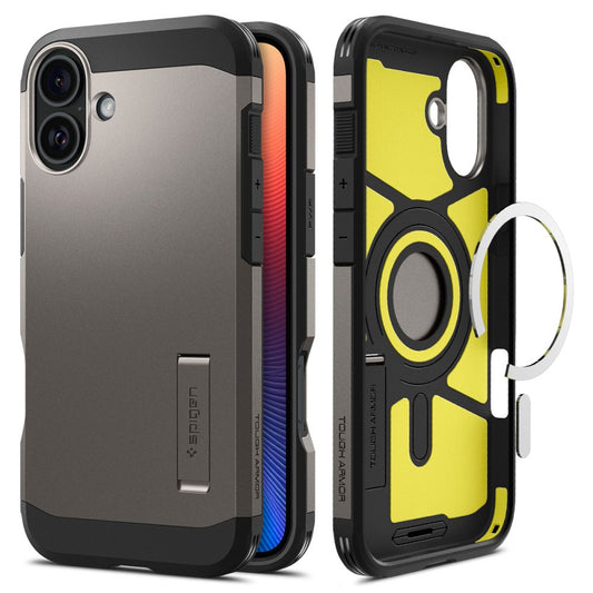 MagSafe cover til Apple iPhone 16, Spigen, Tough Armor, Grå