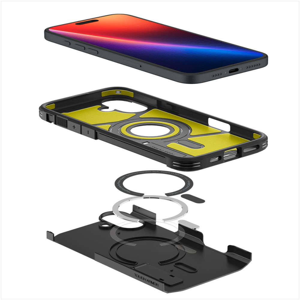 MagSafe-etui til Apple iPhone 16, Spigen, Tough Armor, Sort ACS08216