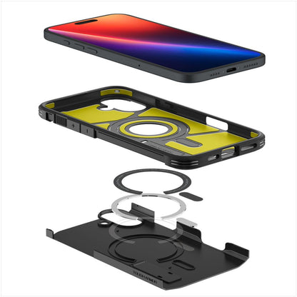 MagSafe-etui til Apple iPhone 16, Spigen, Tough Armor, Sort ACS08216