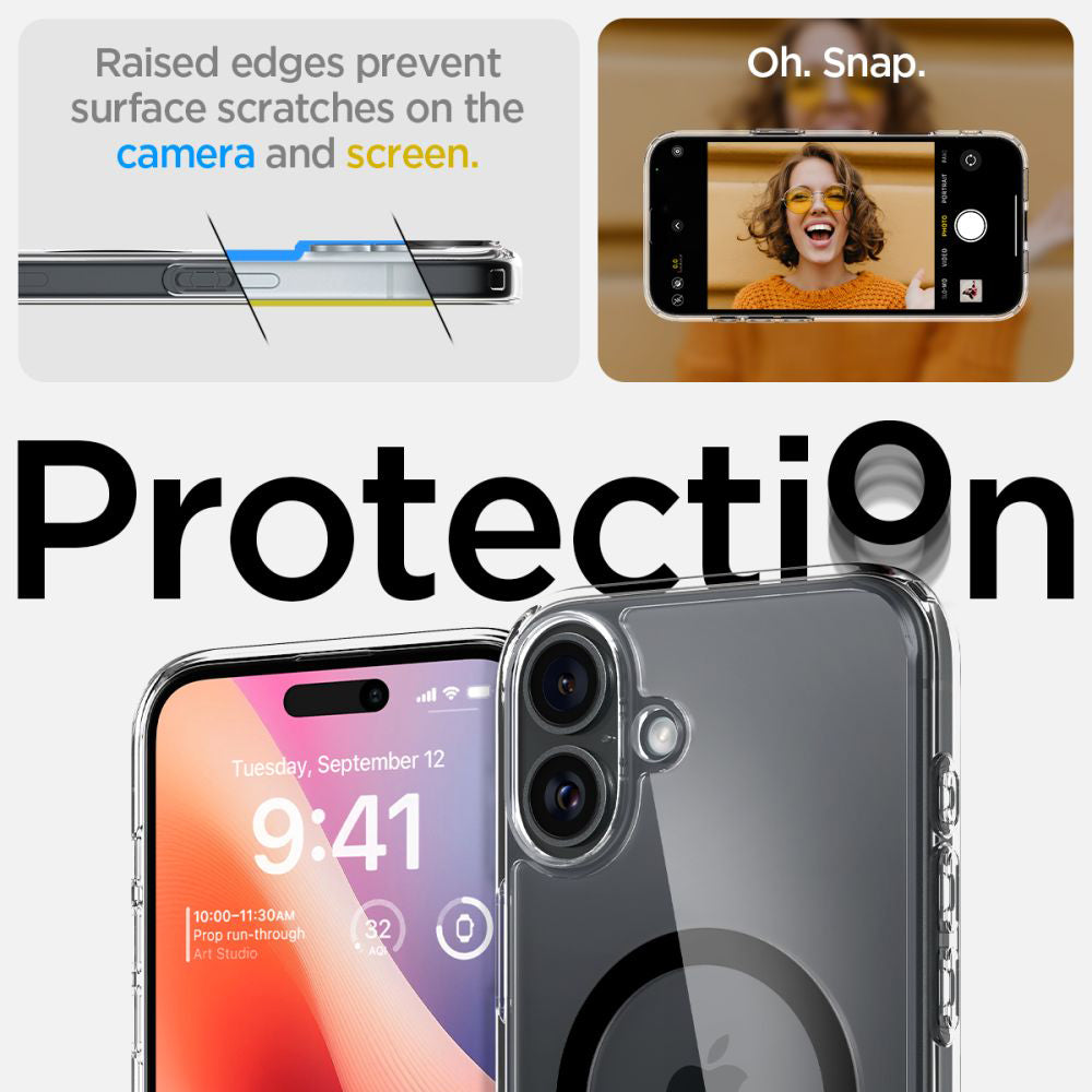 MagSafe cover til Apple iPhone 16, Spigen, Ultra Hybrid, Sort ACS08206