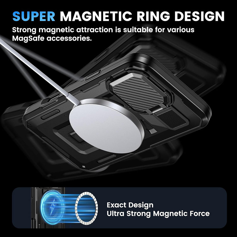 MagSafe-etui til Apple iPhone 16, Techsuit, CamVault, Sort