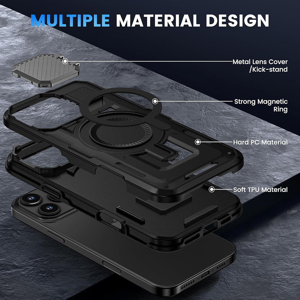 MagSafe-etui til Apple iPhone 16, Techsuit, CamVault, Sort