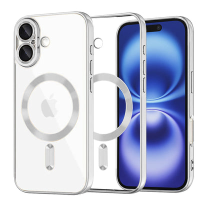 MagSafe-etui til Apple iPhone 16, Techsuit, Luxury Crystal, Sølv