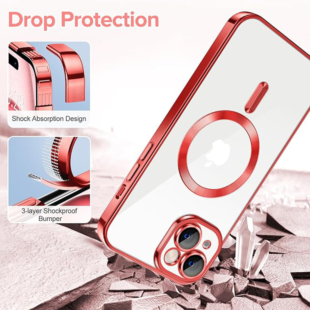 MagSafe-etui til Apple iPhone 16, Techsuit, Luxury Crystal, Sølv