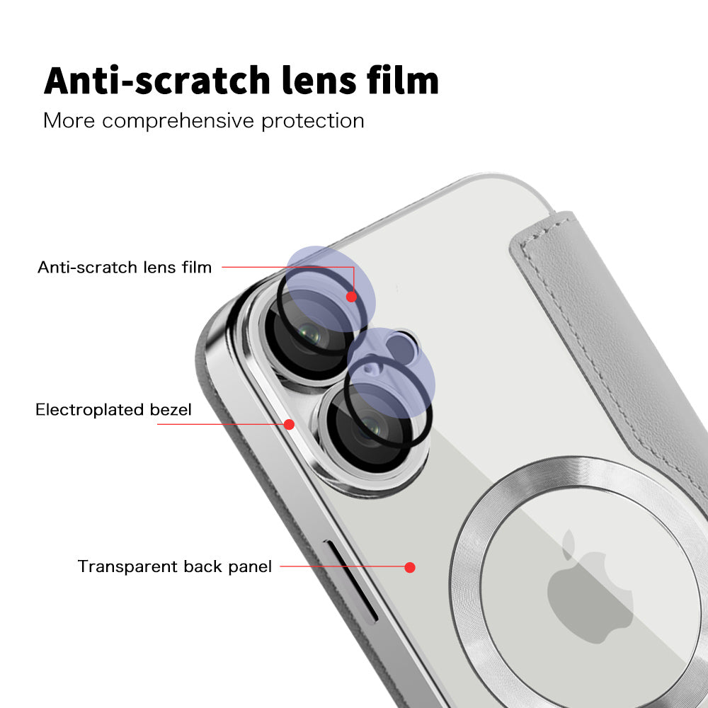 MagSafe-etui til Apple iPhone 16, Techsuit, SmartMag Book, Grå