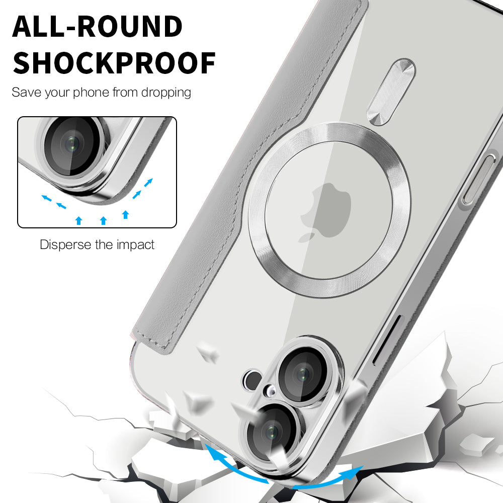MagSafe-etui til Apple iPhone 16, Techsuit, SmartMag Book, Grå
