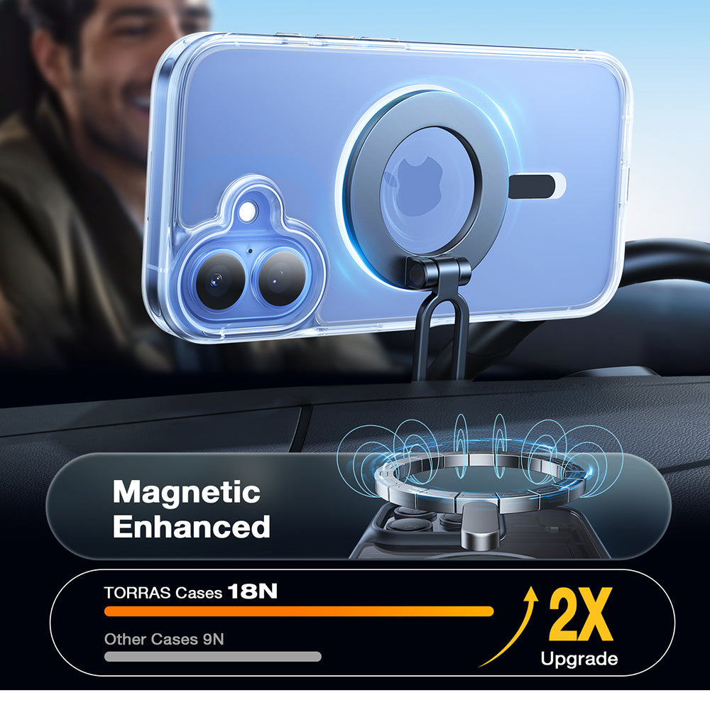 MagSafe cover til Apple iPhone 16, Torras, Diamond, Transparent