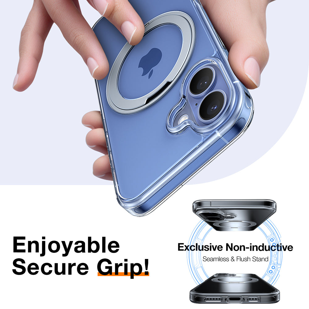 MagSafe cover til Apple iPhone 16, Torras, Ostand Pro, Transparent