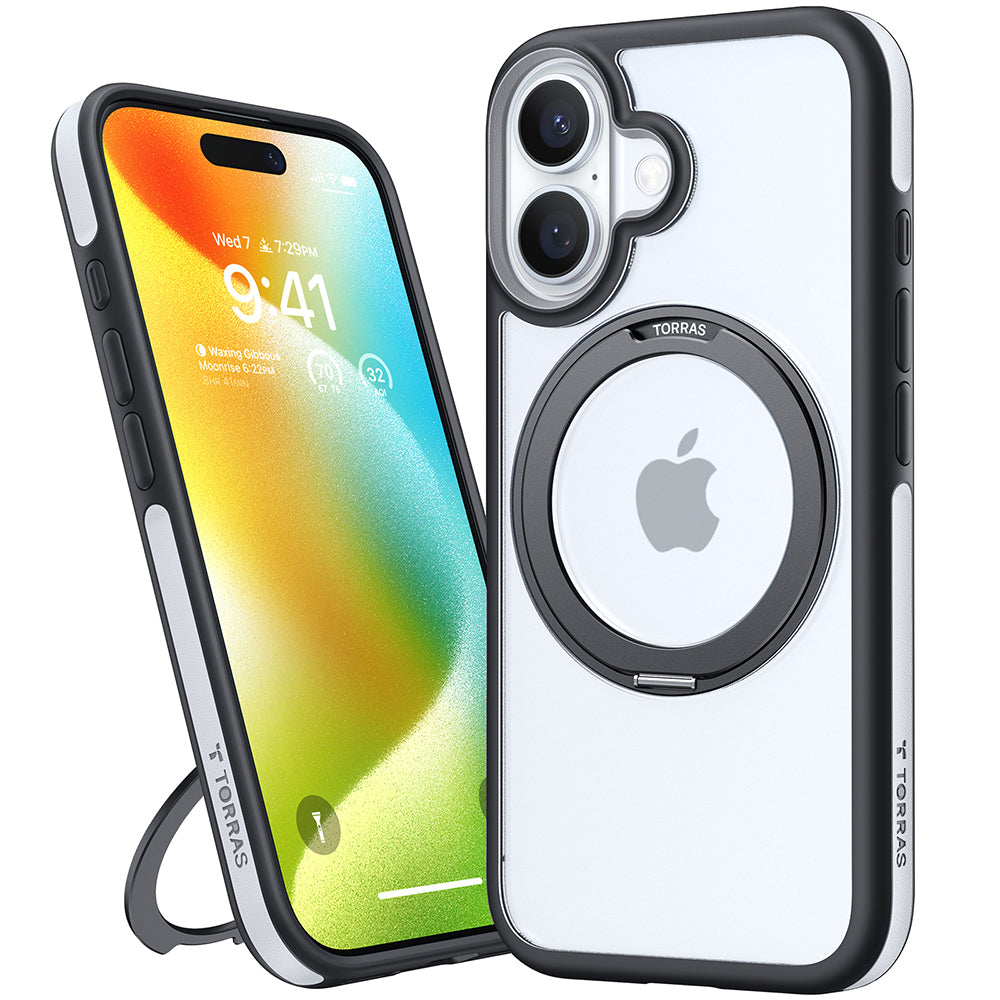 MagSafe cover til Apple iPhone 16, Torras, Ostand R Fusion, Sort
