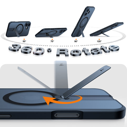 MagSafe cover til Apple iPhone 16, Torras, Pstand Spin, Sort