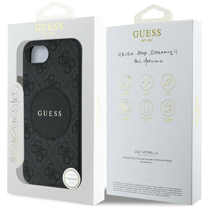 MagSafe cover til Apple iPhone 16e, Guess, 4G Circle Classic Logo, Sort