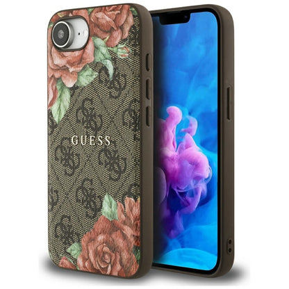 MagSafe cover til Apple iPhone 16e, Guess, 4G Flowers Print, Brun
