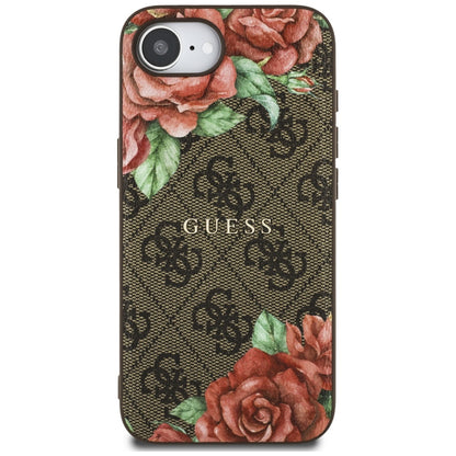 MagSafe cover til Apple iPhone 16e, Guess, 4G Flowers Print, Brun