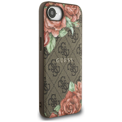 MagSafe cover til Apple iPhone 16e, Guess, 4G Flowers Print, Brun