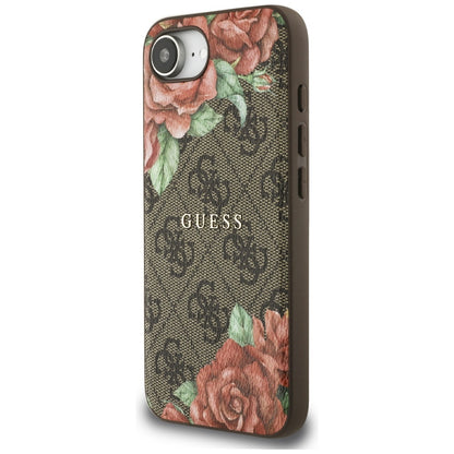 MagSafe cover til Apple iPhone 16e, Guess, 4G Flowers Print, Brun