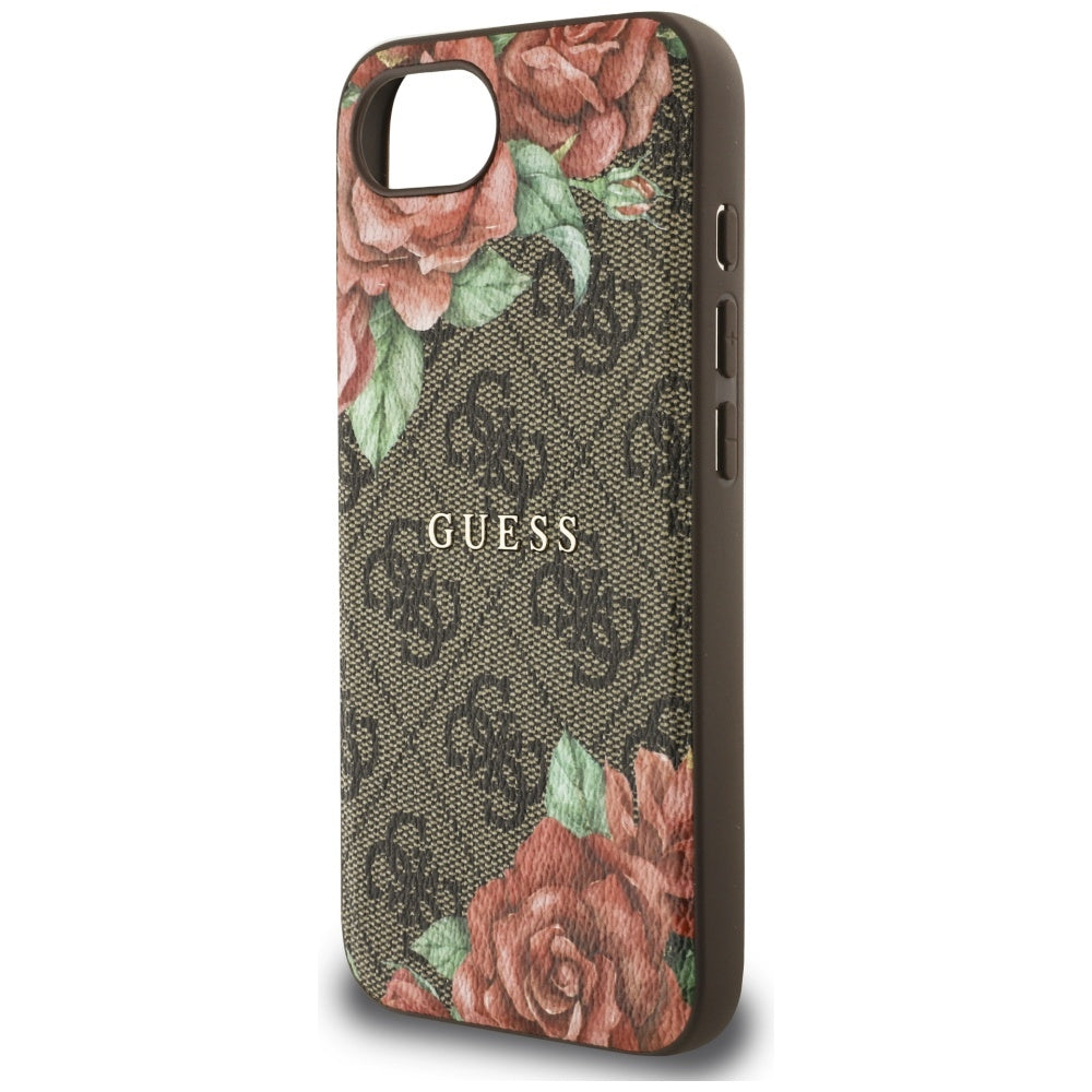 MagSafe cover til Apple iPhone 16e, Guess, 4G Flowers Print, Brun