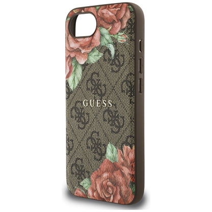 MagSafe cover til Apple iPhone 16e, Guess, 4G Flowers Print, Brun