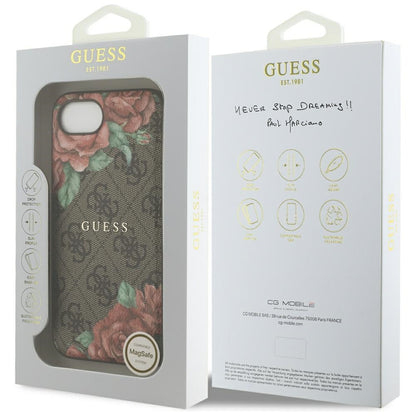 MagSafe cover til Apple iPhone 16e, Guess, 4G Flowers Print, Brun