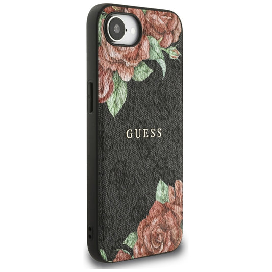 MagSafe cover til Apple iPhone 16e, Guess, 4G Flowers Print, Sort