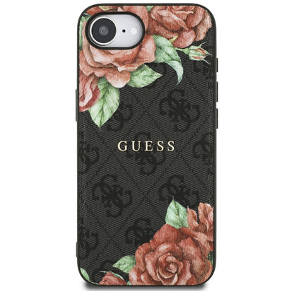 MagSafe cover til Apple iPhone 16e, Guess, 4G Flowers Print, Sort
