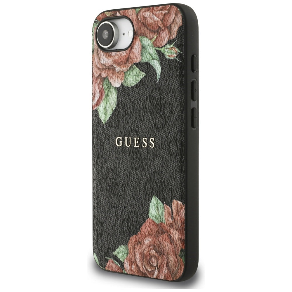 MagSafe cover til Apple iPhone 16e, Guess, 4G Flowers Print, Sort