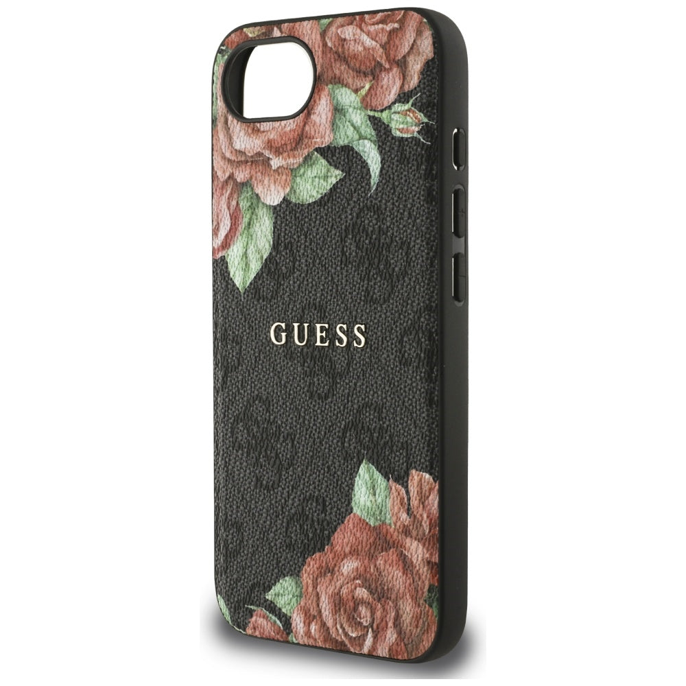 MagSafe cover til Apple iPhone 16e, Guess, 4G Flowers Print, Sort