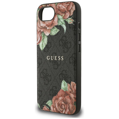 MagSafe cover til Apple iPhone 16e, Guess, 4G Flowers Print, Sort