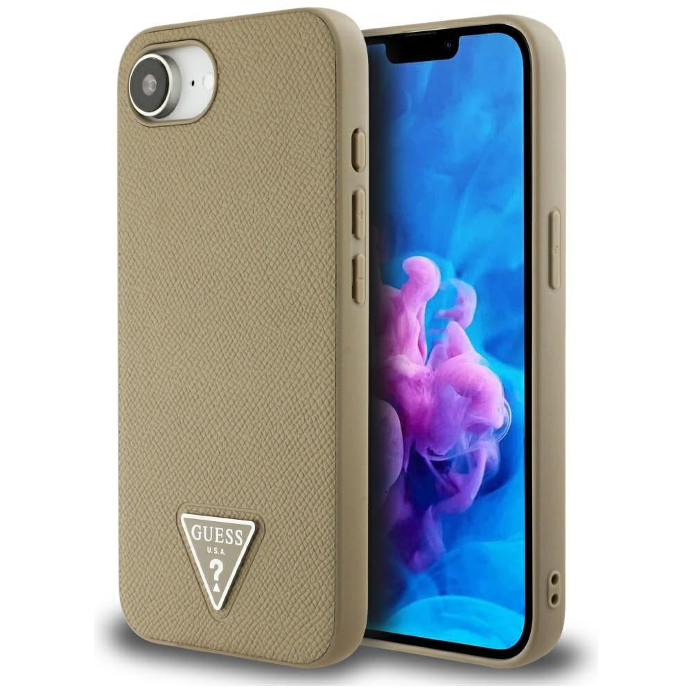 MagSafe cover til Apple iPhone 16e, Guess, Grained Triangle Logo, Brun