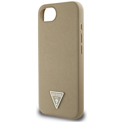 MagSafe cover til Apple iPhone 16e, Guess, Grained Triangle Logo, Brun