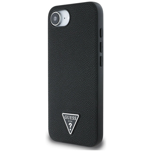 MagSafe cover til Apple iPhone 16e, Guess, Grained Triangle Logo, Sort