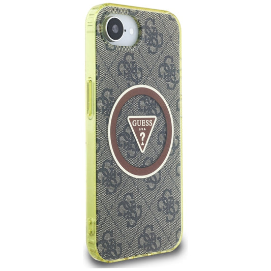 MagSafe cover til Apple iPhone 16e, Guess, IML Glitter 4G Circle Triangle, Brun