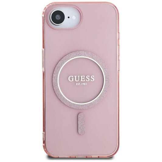 MagSafe cover til Apple iPhone 16e, Guess, IML Glitter Circle, Pink