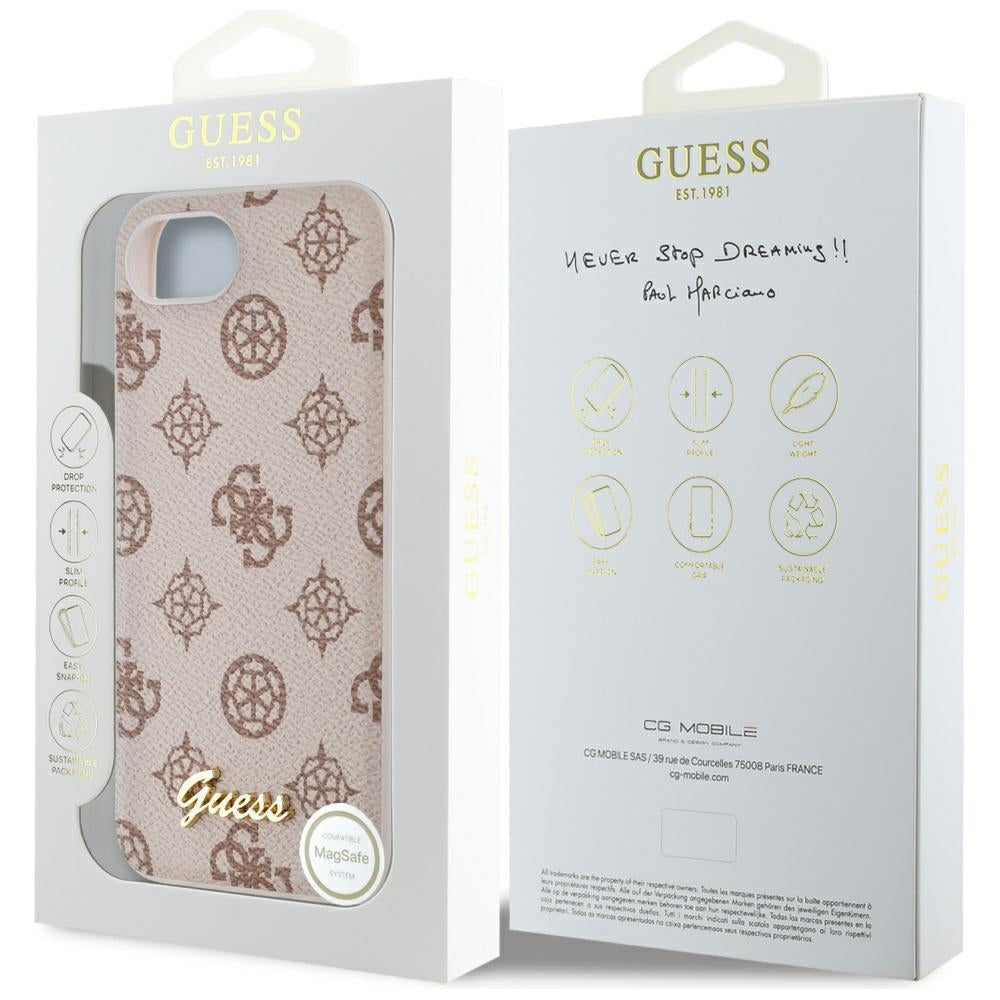 MagSafe cover til Apple iPhone 16e, Guess, Peony Script, Brun