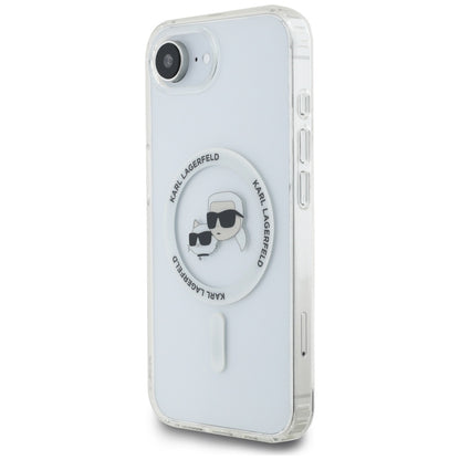 MagSafe cover til Apple iPhone 16e, Karl Lagerfeld, IML Metal Karl & Choupette's Heads, Hvid