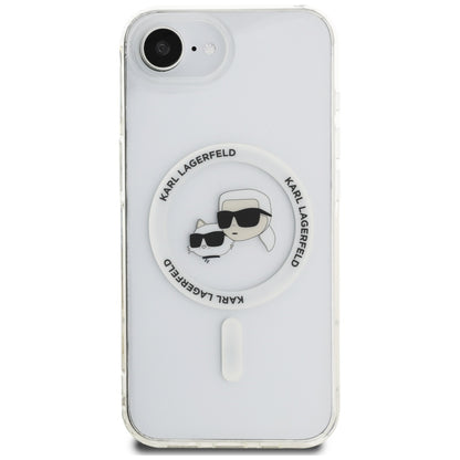 MagSafe cover til Apple iPhone 16e, Karl Lagerfeld, IML Metal Karl & Choupette's Heads, Hvid