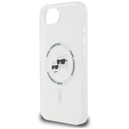 MagSafe cover til Apple iPhone 16e, Karl Lagerfeld, IML Metal Karl & Choupette's Heads, Hvid